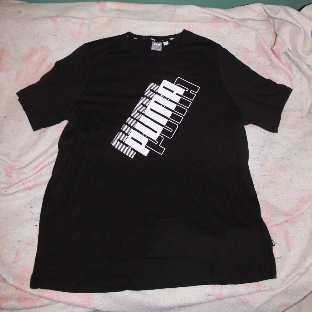New Puma Men's Black Power Logo Tee Size 2XLT